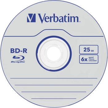 Dyski Verbatim BD-R 43836 25 GB 6x Jewel Case 5 szt. (0023942438366)