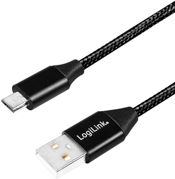 Kabel Logilink USB Type-A - micro-USB 0.3 m Black (4052792052701)