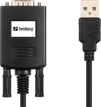 Adapter Sandberg USB 2.0 USB Type-A – Serial COM 9-pin Mobile RS-232 Black (5705730133084)