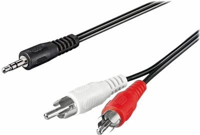 Kabel Techly Audio Jack 3.5 mm - 2 x RCA M/M 0.5 m Black (4040849504402)