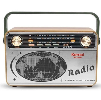 Радиоприемник Kemai MD-503BT аккумуляторный с пультом ДУ + Bluetooth, USB, MP3, microSD Бежевый (12749)