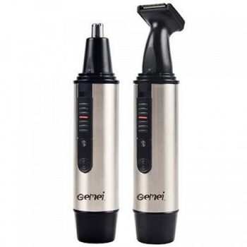 Триммер GEMEI PRO GM-3115 аккумуляторный с двумя насадками + насадка для носа и ушей Золотистый (12147)