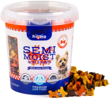 Smakołyk dla psów Frigera Semi-Moist Soft Treats Mini Mix Bones 500 g (4022858612323)