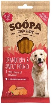 Ласощі для собак Soopa Jumbo Sticks Cranberry and Sweet Potato 170 г (5060289921026)