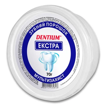 Зубной порошок Dentium экстра 70 г 10399