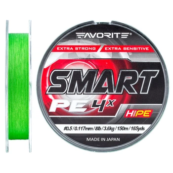 Шнур Favorite Smart PE 4x 150м (салатовый) #0.5/0.117мм 3.6кг