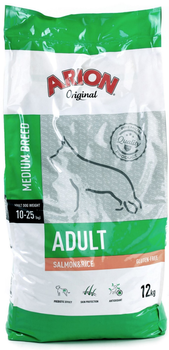 Сухий корм для дорослих собак середніх порід Arion Salmon and Rice 12 кг (5414970055352)