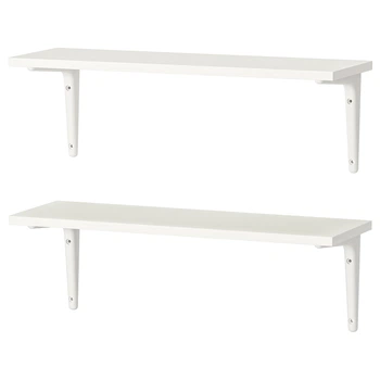 Комбінація навісних полиць IKEA BURHULT / SIBBHULT, білий, білий, 59 х 20 см, 093.260.99