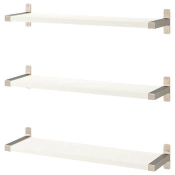 Комбінація навісних полиць IKEA BERGSHULT / GRANHULT, білий, нікельований, 80х20 см, 792.910.82
