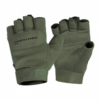 Рукавиці тактичні безпалі Pentagon Duty Mechanic 1/2 Gloves Olive Green L