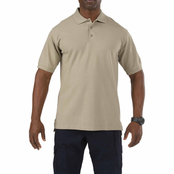 Футболка Поло тактична з коротким рукавом 5.11 Tactical Professional Polo - Short Sleeve Silver Tan XL (41060-160)