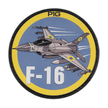 Нашивка на липучці P1G F-16 PVC Multi 8x8 cm (UA281-29859-PVC-F16)
