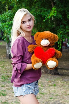 М'яка іграшка Плюшевий ведмедик з серцем My Best Friend Томмі 50 см Коричневий