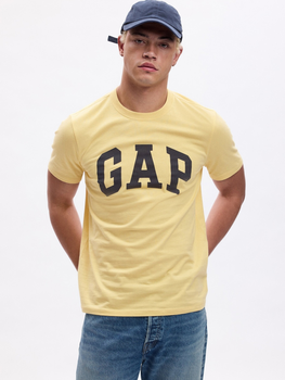 Koszulka bawełniana długa męska GAP 856659-09 S Żółta (1200132689725)
