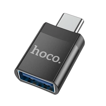 Переходник Hoco Type-C to USB Female adapter UA17 |4A, USB3.0 OTG| черный