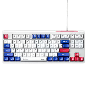 Проводная клавиатура INPHIC K9 с RGB подсветкой, подключение USB-TypeC, компактная, тихая, бело-синий (Eng)