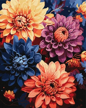Картина по номерам Идейка Красочные георгины ©art_selena_ua, 40 х 50 см (KHO3248) (Без коробки)