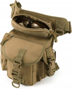 Армейская набедренная сумка на ногу тактическая сумка на пояс военная койот
