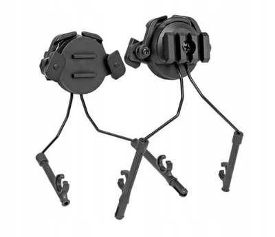 Кріплення на шолом адаптер для тактичних навушників Peltor, Eamor, Walker, 3M FAST чорний