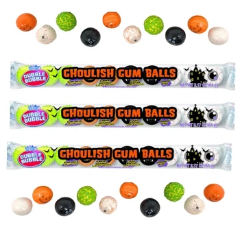 Жевательные конфеты с фруктовой начинкой на Хэллоуин Halloween Dubble Bubble Ghoulish Gum Balls 61г