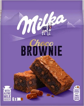 Пирожные Брауни с кусочками шоколада Milka Choco Brownie (6 шт) 150г