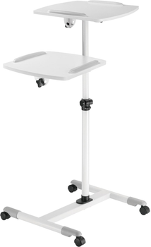 Мобільний столик для проектора Techly 10 кг 85-110 см White (8057685309593)