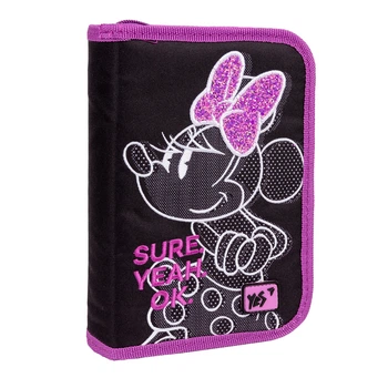 Школьный пенал твердый YES одинарный с двумя клапанами HP-04 Minnie Mouse