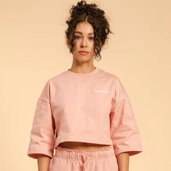 Жіночі Cropped Serenity T-Shirt Pink XL - GymBeam BeastPink