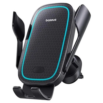 Тримач в авто з бездротовою зарядкою Baseus Milky Way Pro Wireless Charging Electric Car Mount 15W (C40357000111-00) Black