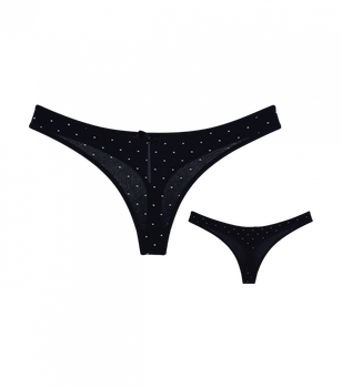Женские стринги с рисунком - Donella - 24256263 - XXL - Темно-синий, запятые