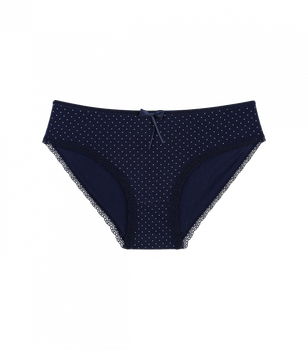 Женские трусики слипы с кружевом - Donella - 31256263 - 3XL - Темно-синий, горошек