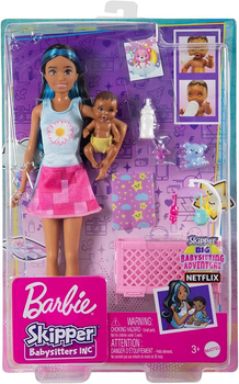 Lalka z akcesoriami Mattel Barbie Opiekunka Zestaw Usypianie maluszka (0194735098309)