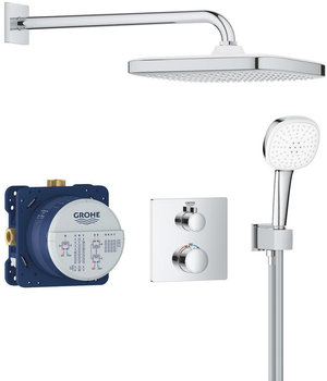 Душевой гарнитур скрытого монтажа с термостатом GROHE Grohtherm Tempesta 250 Cube 34871000
