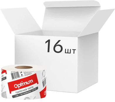 Упаковка туалетного паперу PRO service Optimum Одношарова Сіра 100 м 16 шт (32660903)