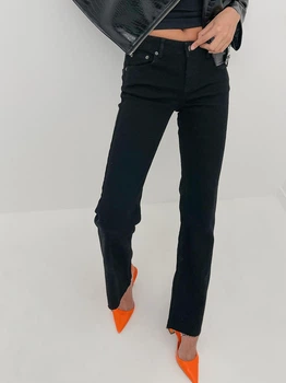 Джинсы Regular Fit женские NA-KD 1018-008850-0002 32 Черные (7325946016674)