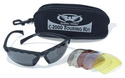 Окуляри захисні із змінними лінзами Global Vision C-2000 Touring Kit Чорний