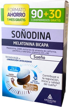 Дієтична добавка Angelini Soñodine Melatonin Bilayer 90 + 30 таблеток (8430992122534)