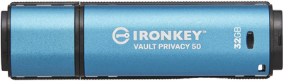 Флеш пам'ять USB Kingston IronKey Vault Privacy 50 64GB USB 3.2 Type-C Blue (IKVP50C/64GB)