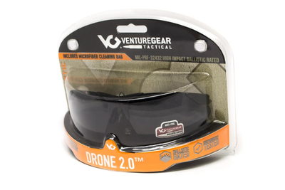 Защитные очки Venture Gear Tactical Drone 2.0 Green (gray) Anti-Fog серые в зеленой оправе