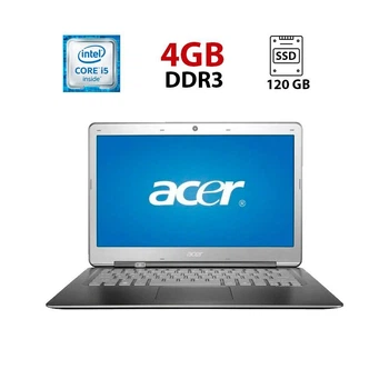 Ультрабук Acer Aspire S3 / 13.3" (1366x768) TN / Intel Core i5-2467M (2 (4) ядра по 1.6 - 2.3 GHz) / 4 GB DDR3 / 120 GB SSD / Intel HD Graphics 3000 / WebCam б/у