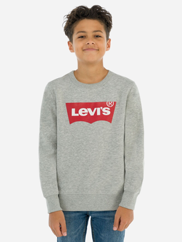 Bluza bez kaptura chłopięca Levi's Lvb-Batwing Crewneck Sweatshirt 9E9079-C87 146-152 cm Szara (3665115046144)