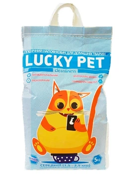 Наповнювач бентонітовий Luсky Pet з ароматом лаванди, середній (1,5-2,5 мм), 5 кг