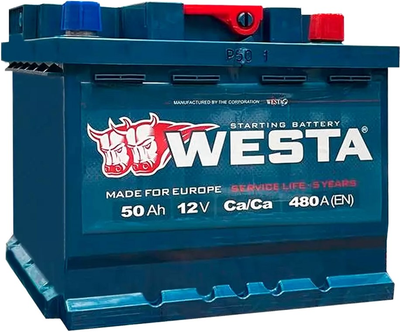 Автомобильный аккумулятор Westa 6CT-50 А АзЕ (WPR500)