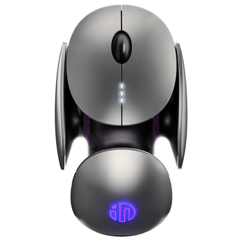 Мышь беспроводная INPHIC X2 с подключением USB 2.4Gz + Bluetooth, аккумулятором и 2400 DPI, gray