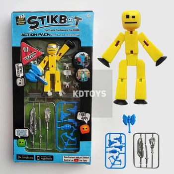 Набор фигурка Stikbot New collection для анимационного творчества Стикбот с оружием для съёмки видео Желтый