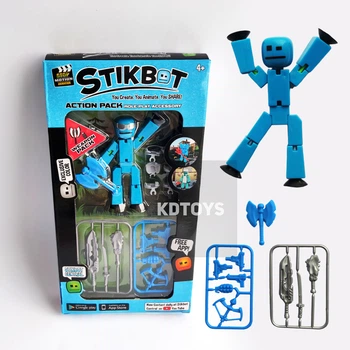 Набор фигурка Stikbot New collection для анимационного творчества Стикбот с оружием для съёмки видео Синий