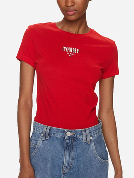 Koszulka damska bawełniana Tommy Jeans DW0DW17839-XNL S Czerwona (8720646685851)