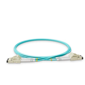 Патч-корд оптический NanoConnect LC/UPC-LC/UPC Бирюзовый LSZH, Multimode OM3 (MM), Duplex, 2мм - 1 м