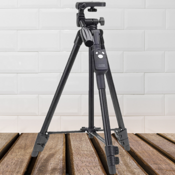 Штатив-тринога TriPod 3388/5776 универсальная 0.50-1.35м напольная 3-секционная Bluetooth пульт Чехол Черный