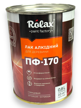 Лак для дерева алкидный Rolax ПФ-170 глянцевый 0.8 л